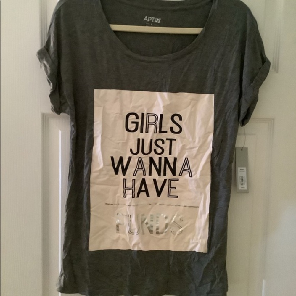 Apt 9 Girls Just Wanna Have Funds Graphic Tee Large